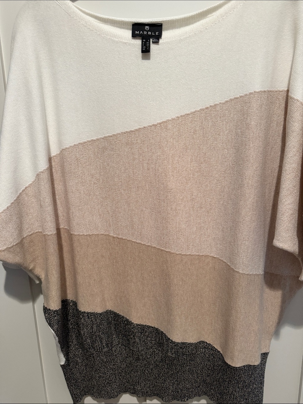 MARBLE Striped Knit Top - White, Blush, Taupe, Black